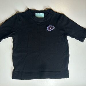 Howl Studio Black Stretchy Embroidered Owl Cropped Sweater Sz S C6